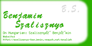 benjamin szalisznyo business card